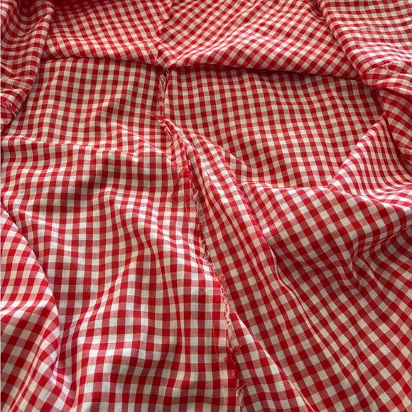 Handmade Red Gingham fit and flare Dress Pockets Vintage Style - Picture 9 of 9